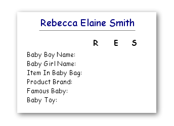 Baby Categories Example