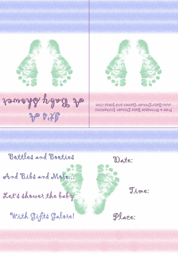 Baby Footprint Shower Invitation 1A