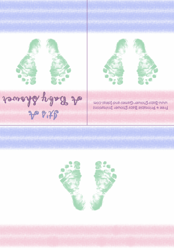 Baby Footprint Shower Invitation 1C