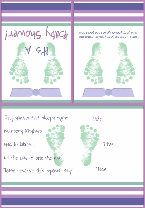 Baby Footprint Shower Invitation 2B