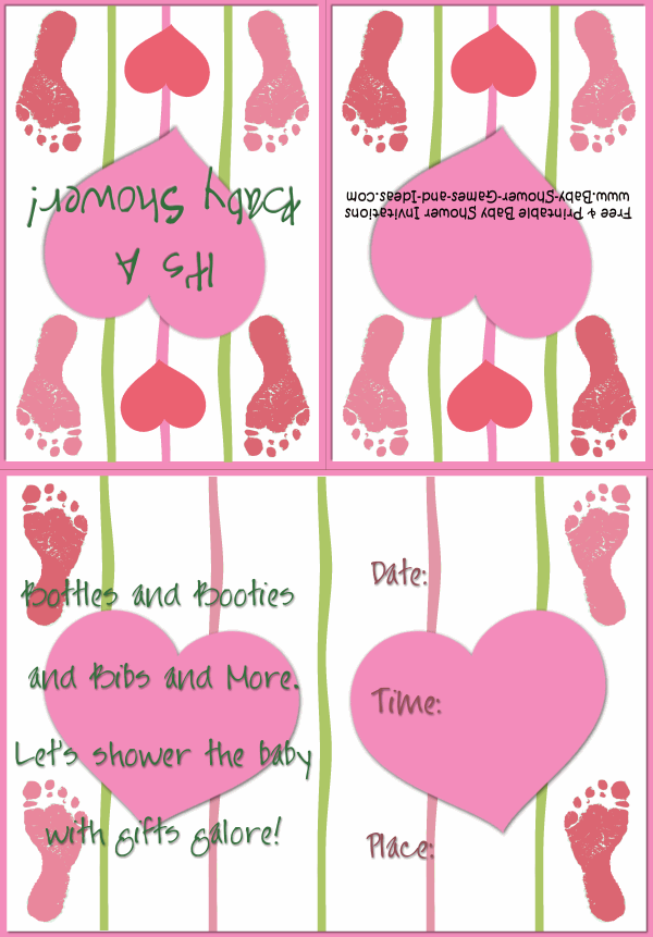 Baby Footprint Shower Invitation 3A
