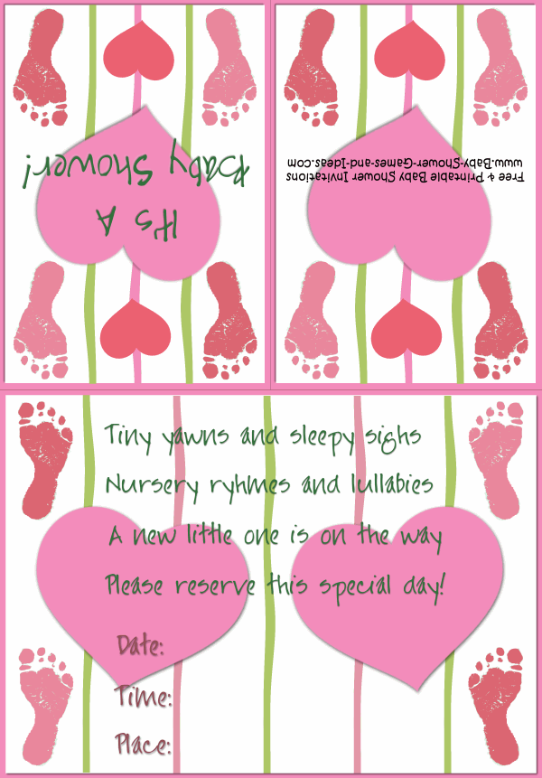 Baby Footprint Shower Invitation 3B