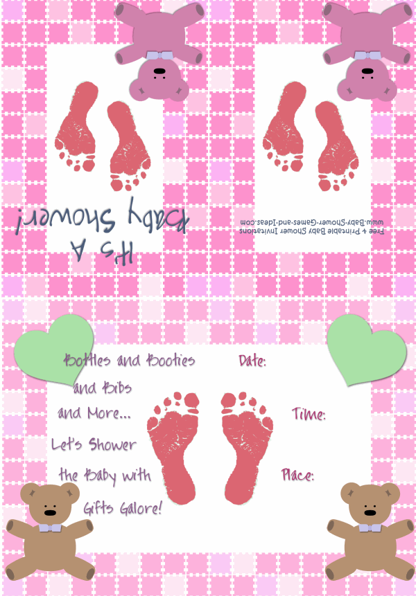 Baby Girl Shower Invitation 2A