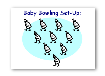 baby bowling set up